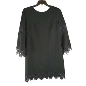 Emma Street Women's Sheath Dress Lace Crochet Long Sleeve Scalloped Sz 14